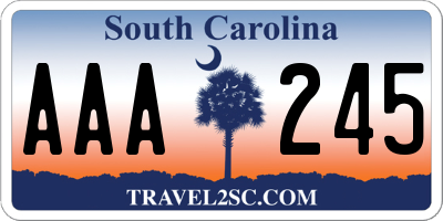 SC license plate AAA245