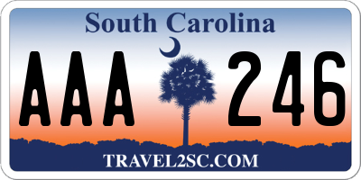 SC license plate AAA246