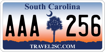 SC license plate AAA256