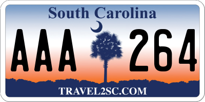 SC license plate AAA264