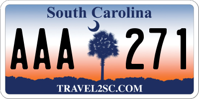 SC license plate AAA271