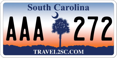 SC license plate AAA272