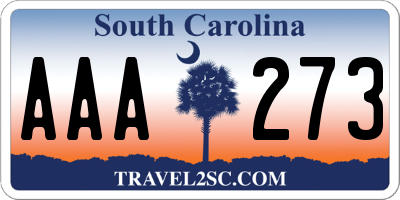 SC license plate AAA273