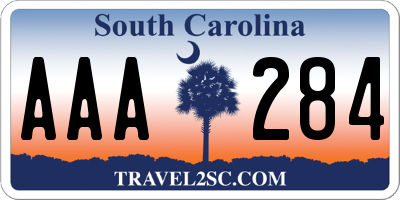 SC license plate AAA284