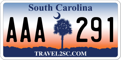 SC license plate AAA291