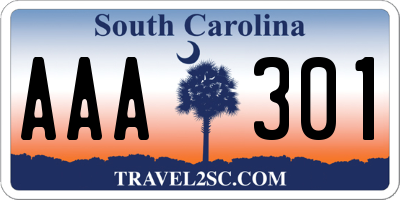 SC license plate AAA301