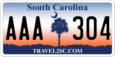 SC license plate AAA304