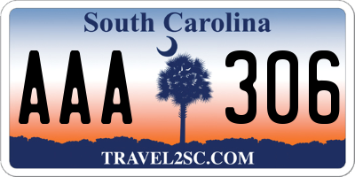 SC license plate AAA306