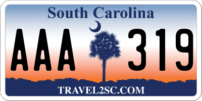 SC license plate AAA319