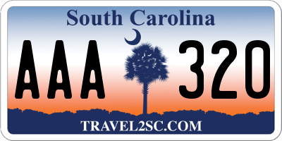 SC license plate AAA320