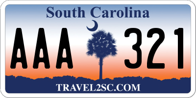 SC license plate AAA321