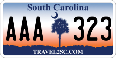 SC license plate AAA323