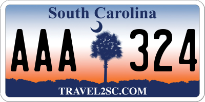 SC license plate AAA324