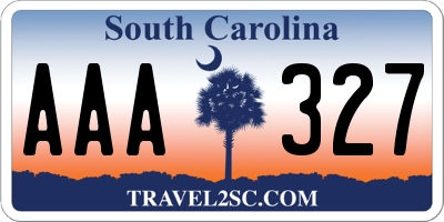SC license plate AAA327