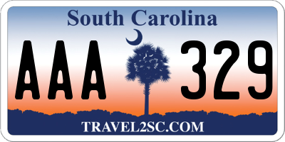 SC license plate AAA329