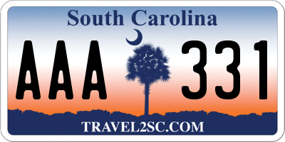 SC license plate AAA331