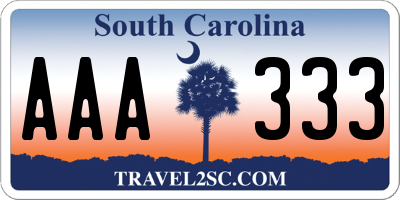 SC license plate AAA333