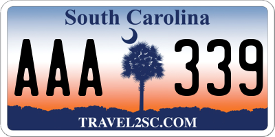 SC license plate AAA339