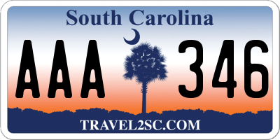 SC license plate AAA346