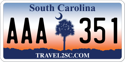 SC license plate AAA351