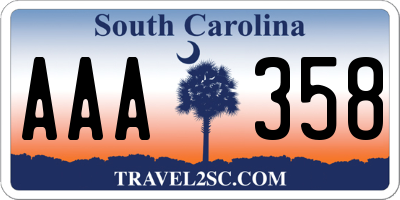 SC license plate AAA358