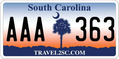 SC license plate AAA363