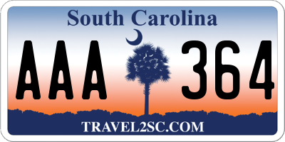 SC license plate AAA364