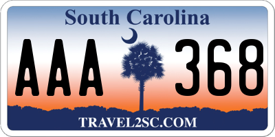 SC license plate AAA368