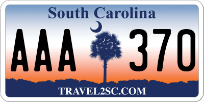 SC license plate AAA370