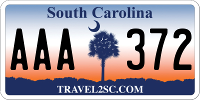 SC license plate AAA372