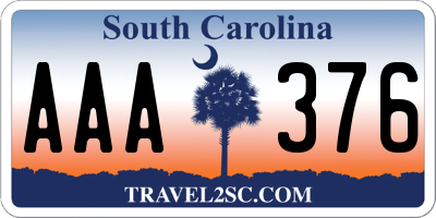 SC license plate AAA376