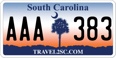 SC license plate AAA383