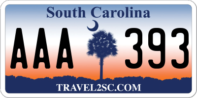 SC license plate AAA393