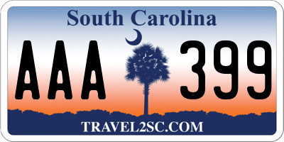 SC license plate AAA399