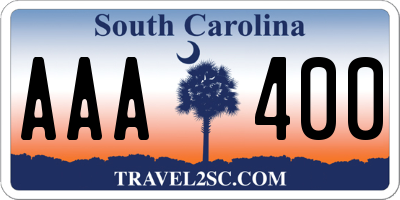 SC license plate AAA400