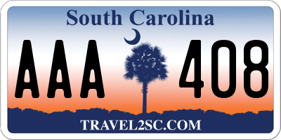 SC license plate AAA408