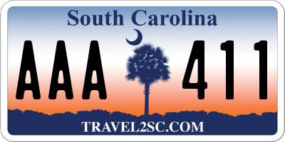 SC license plate AAA411
