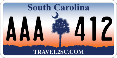 SC license plate AAA412