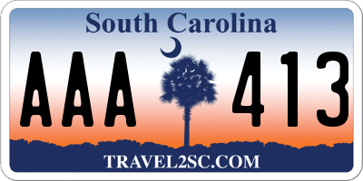 SC license plate AAA413