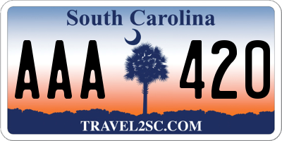 SC license plate AAA420
