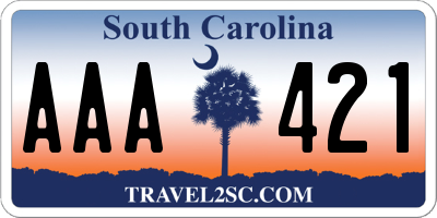 SC license plate AAA421