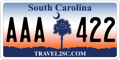 SC license plate AAA422