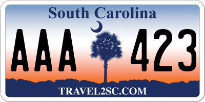 SC license plate AAA423