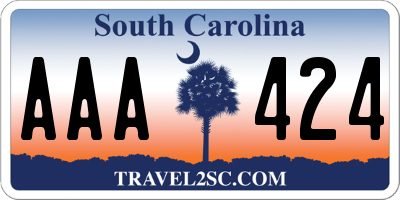 SC license plate AAA424