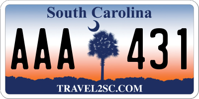 SC license plate AAA431