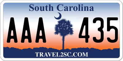 SC license plate AAA435