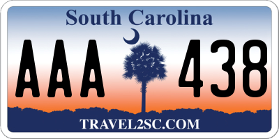 SC license plate AAA438