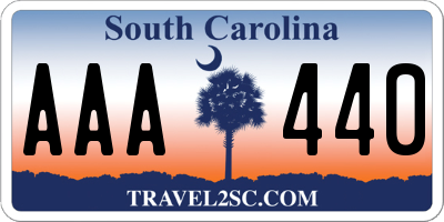 SC license plate AAA440