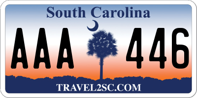 SC license plate AAA446