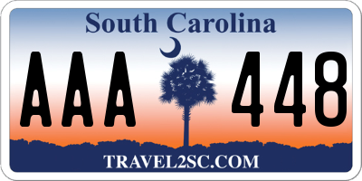 SC license plate AAA448